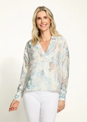 Popover Long Sleeve Blouse, Spectral Neutral