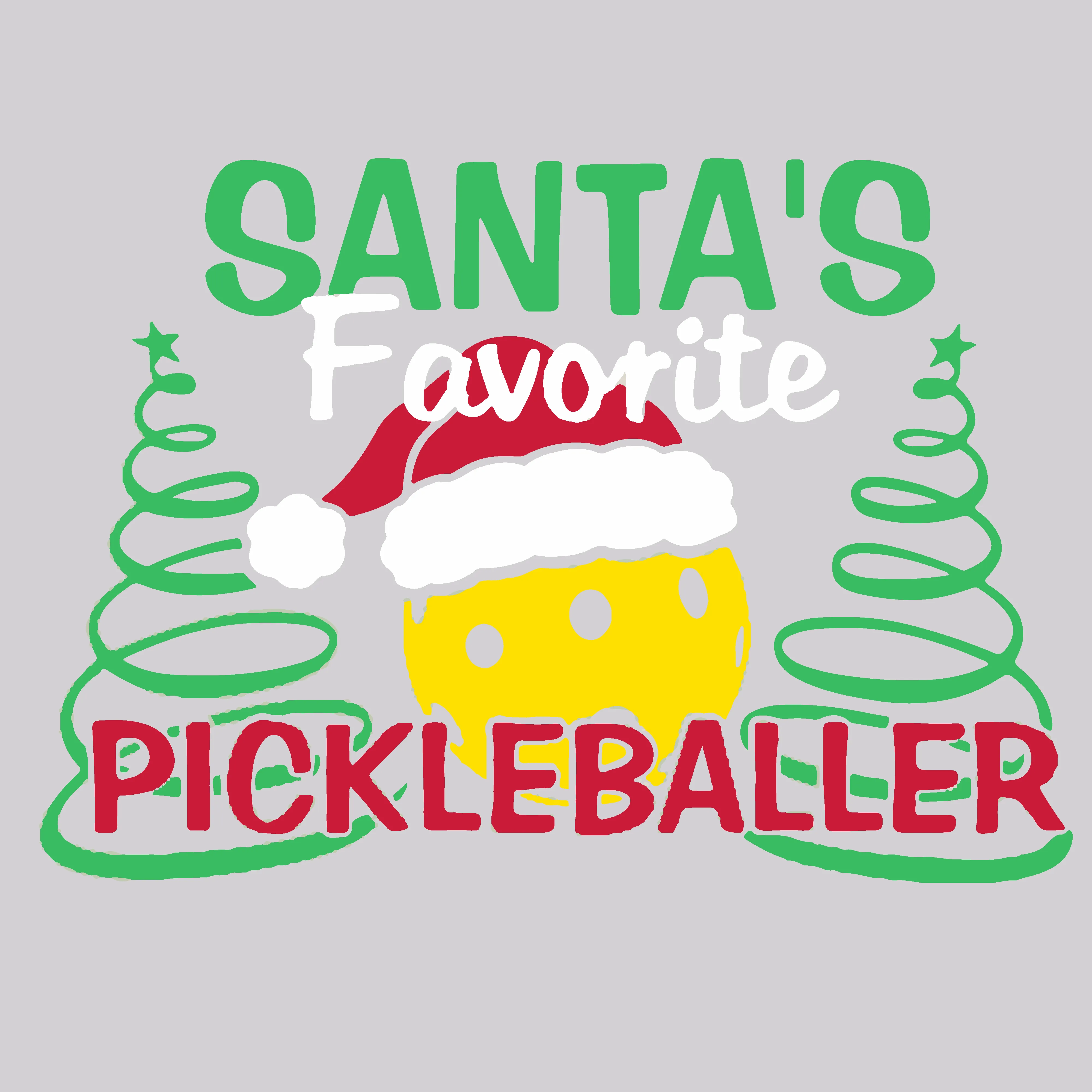 Santa's Favorite Pickleballer | Women’s Short Sleeve Crewneck Pickleball Shirts | 100% Polyester