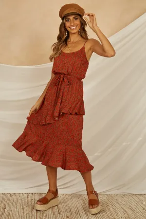 Smokewood Maxi Dress Orange