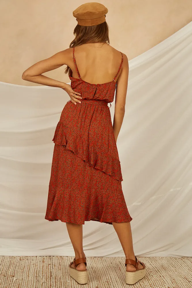 Smokewood Maxi Dress Orange