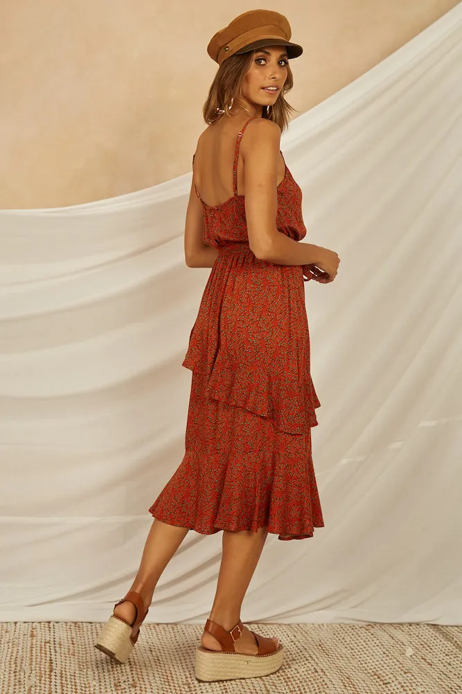 Smokewood Maxi Dress Orange