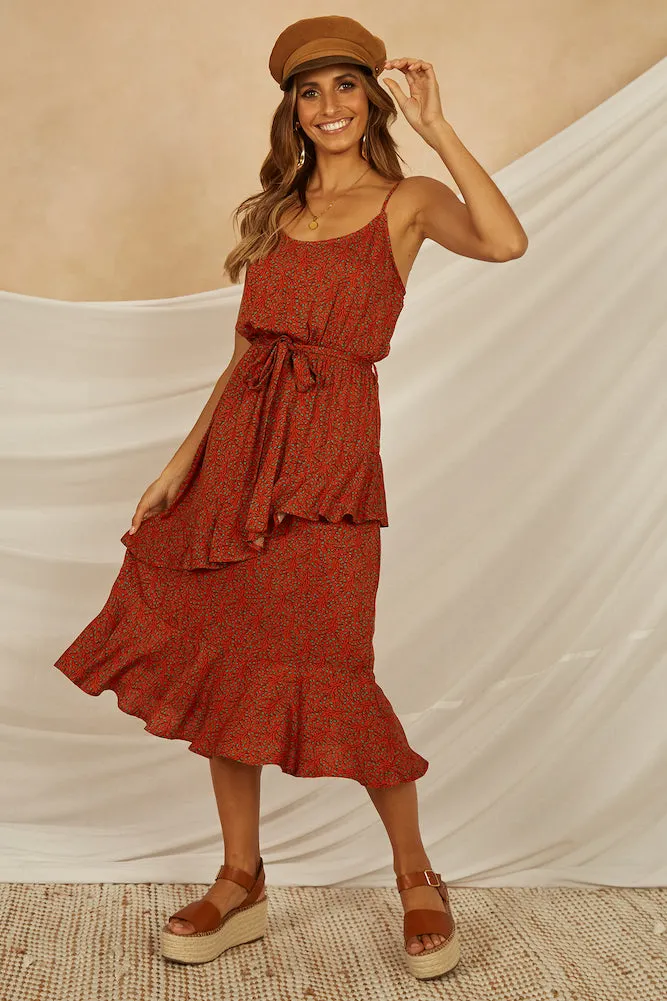 Smokewood Maxi Dress Orange