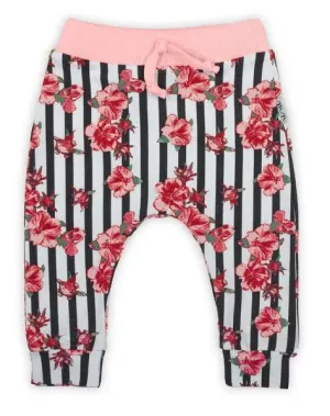 Sweatpants, girl, stripes, flowers, pink NANA