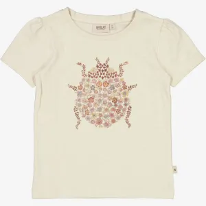 T-Shirt Ladybug Flower - chalk