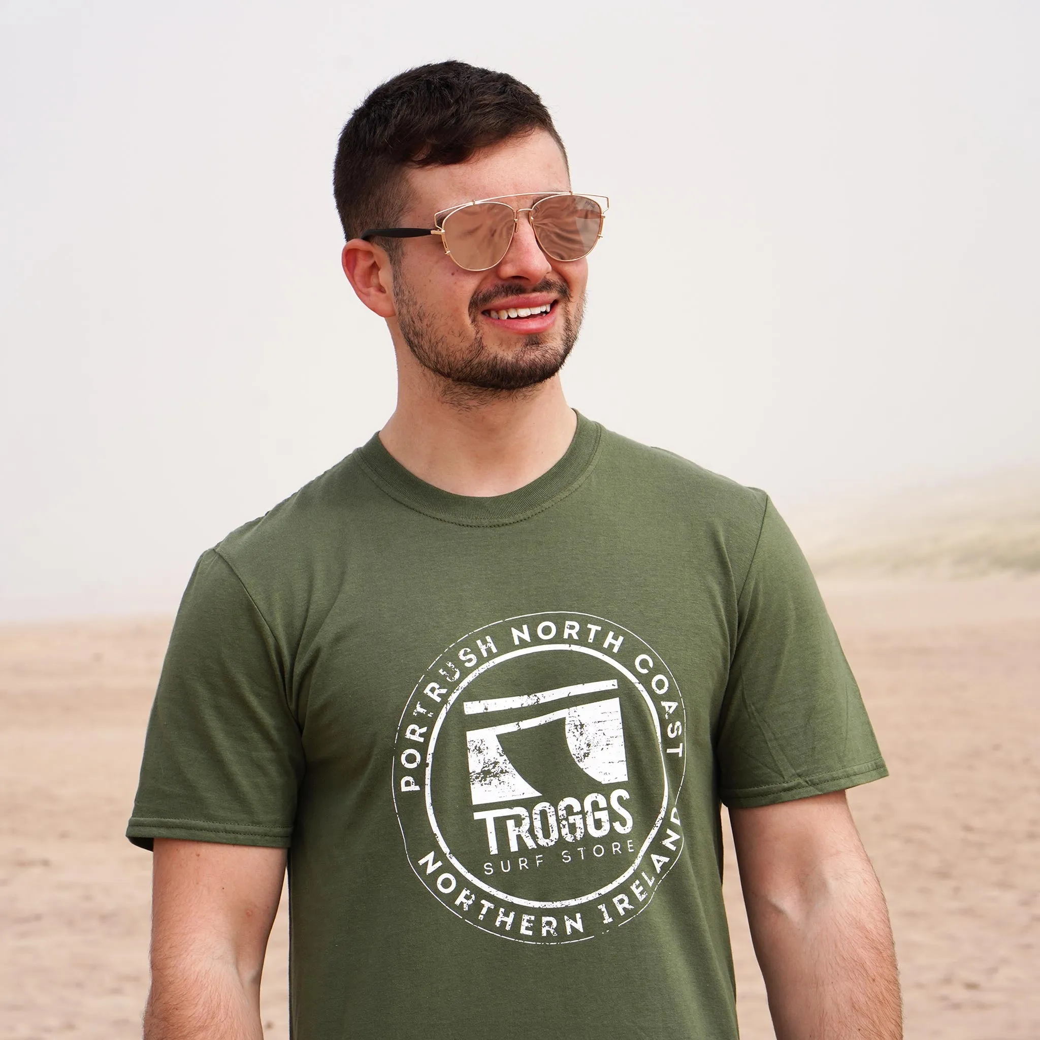 Troggs Mono Sticker T-Shirt - Olive
