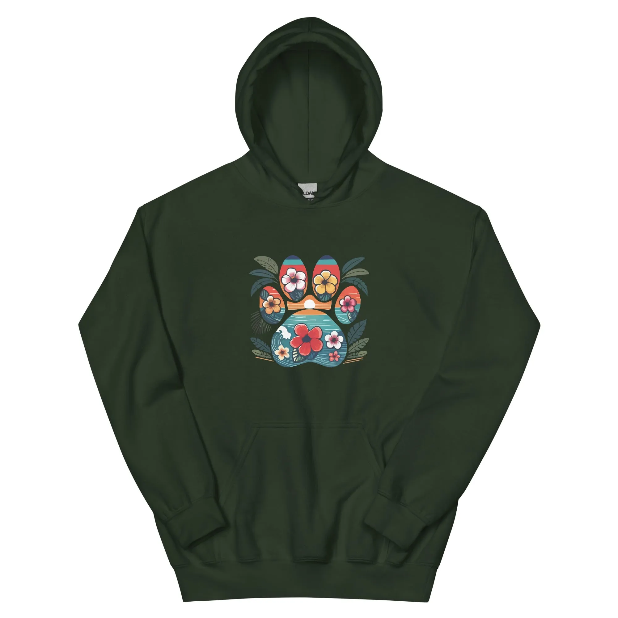 Tropical Paw Print Hoodie