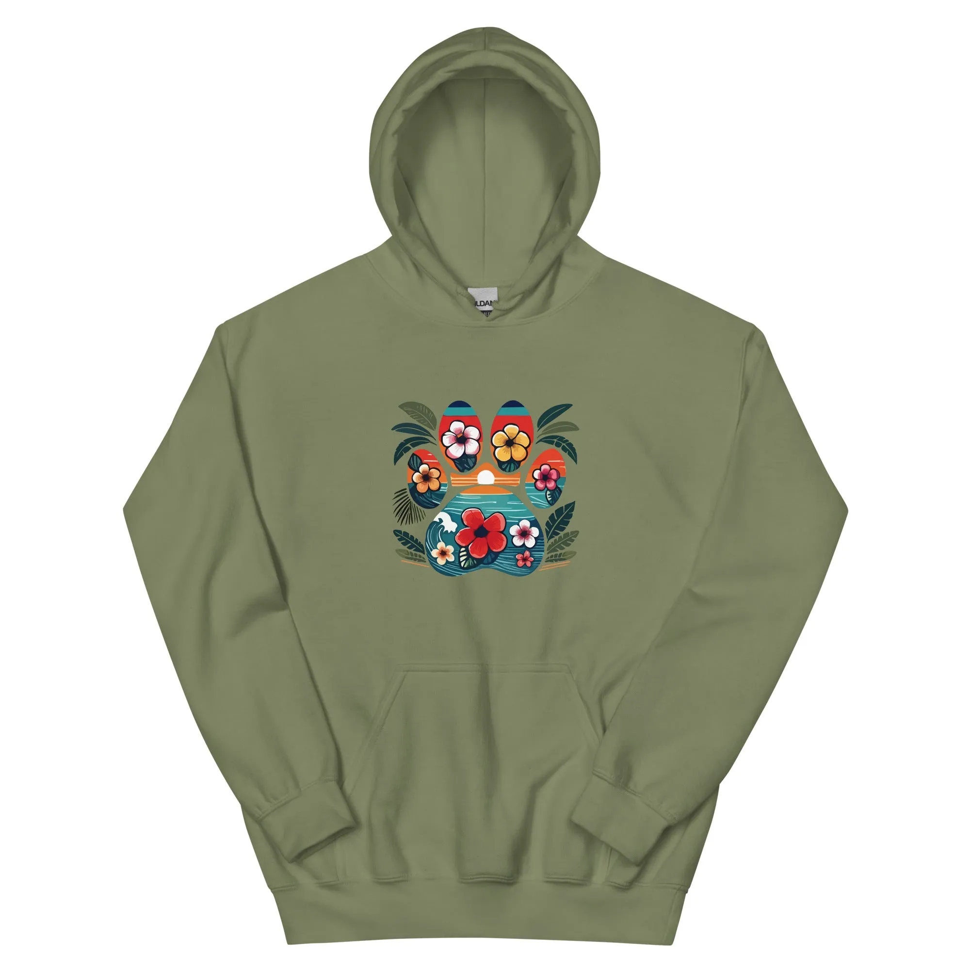 Tropical Paw Print Hoodie