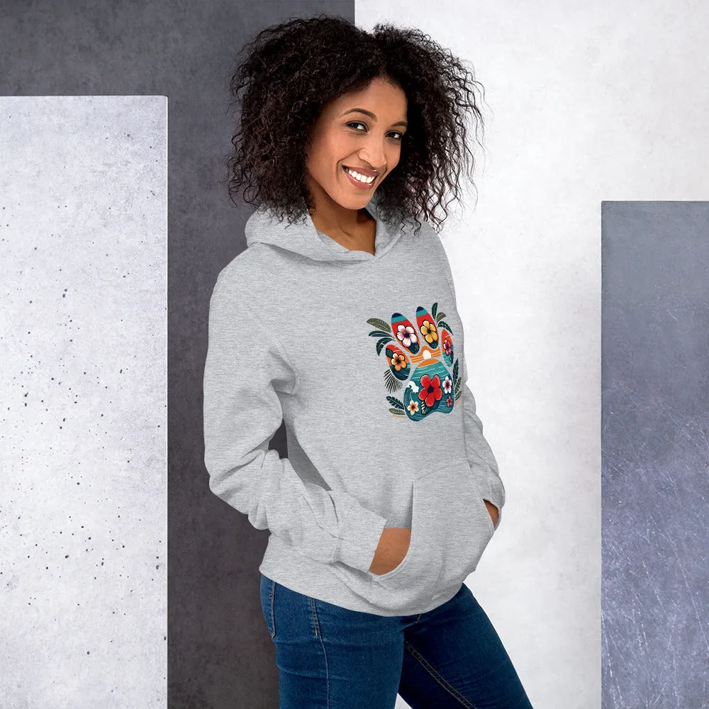 Tropical Paw Print Hoodie