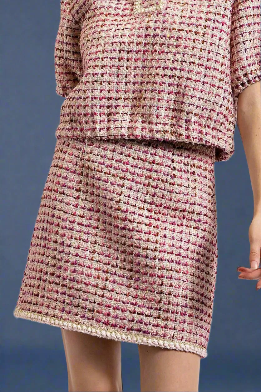 Tweed Mini Skirt Mulberry