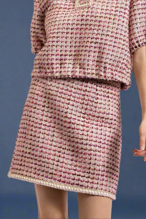 Tweed Mini Skirt Mulberry