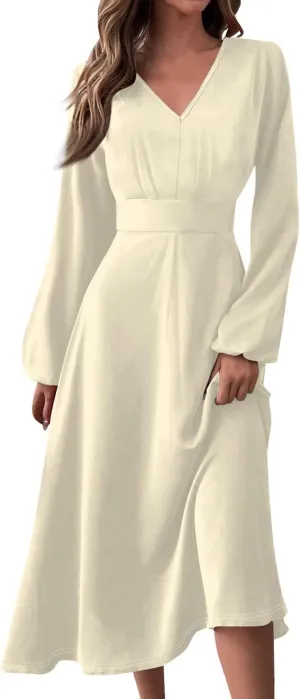 TWGONE Women's Floral Long Sleeve Wrap Maxi Dress A Line Empire Waist V Neck Fall Wedding Guest Party Casual Dresses