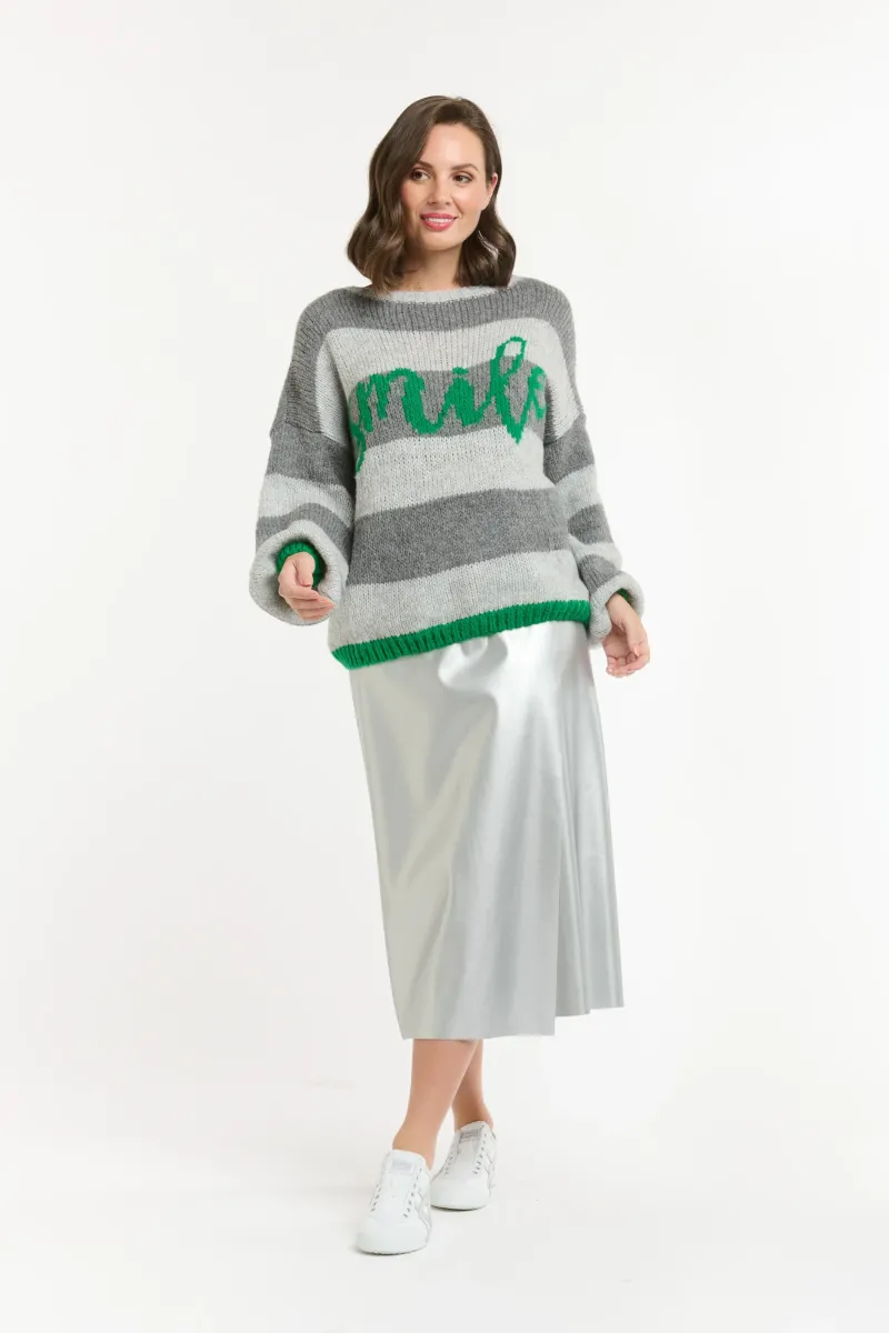 Urban Luxury - Smile Striped jumper Grey