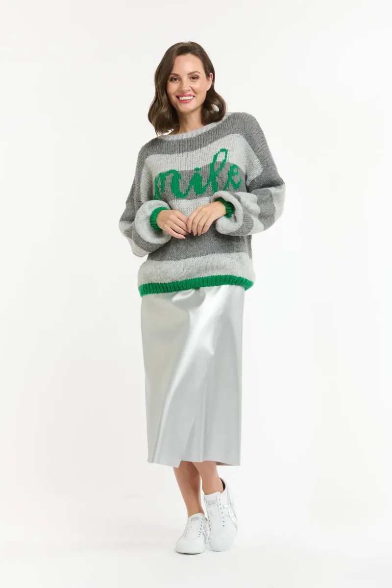 Urban Luxury - Smile Striped jumper Grey