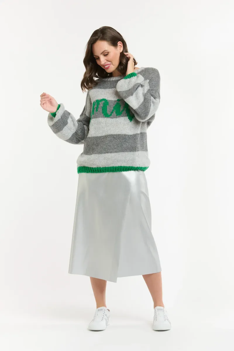 Urban Luxury - Smile Striped jumper Grey