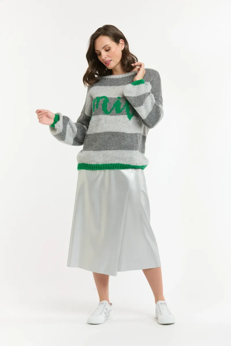 Urban Luxury - Smile Striped jumper Grey
