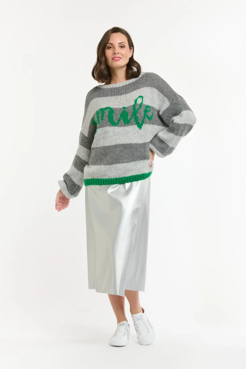 Urban Luxury - Smile Striped jumper Grey