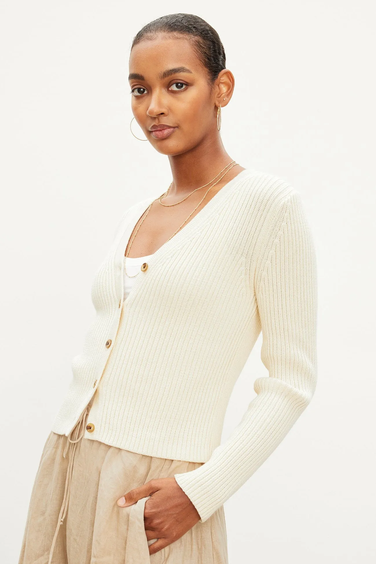 Velvet Hydie Textured Cotton Cardigan
