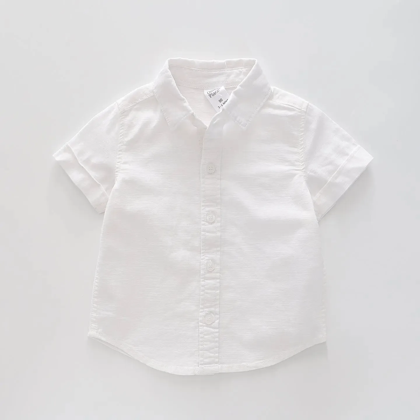 White Cotton Collared Shirt