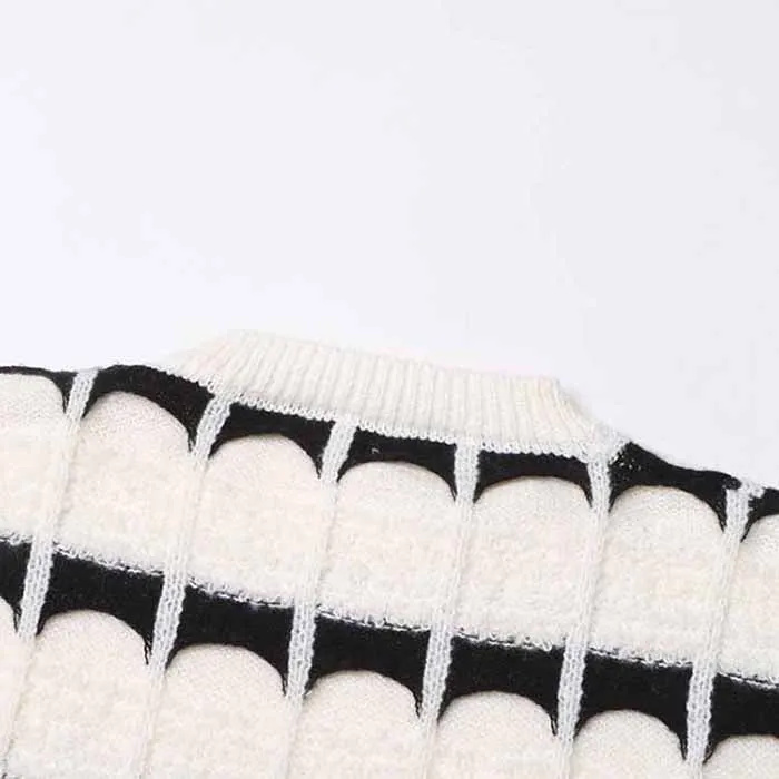 Women's Crew Neck Color Block Sweater Casual Sweater