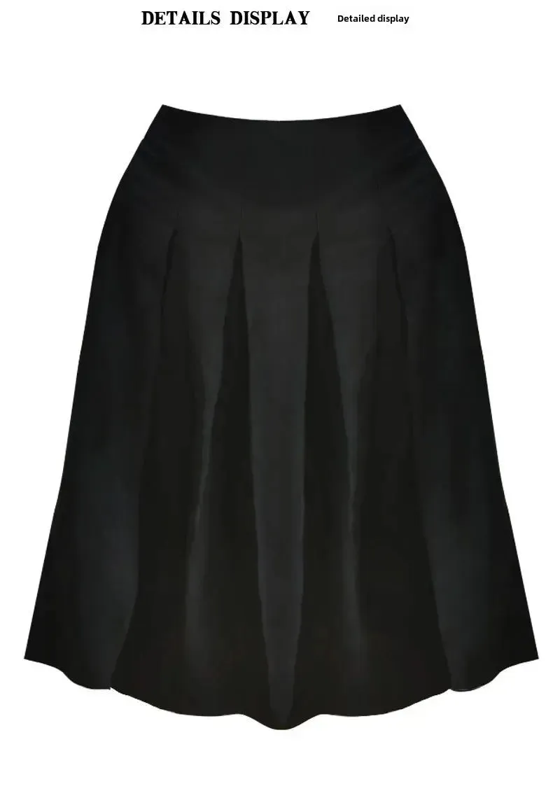 Women's Fashion Casual Elegant Pleated Long Skirt 58031 4XL