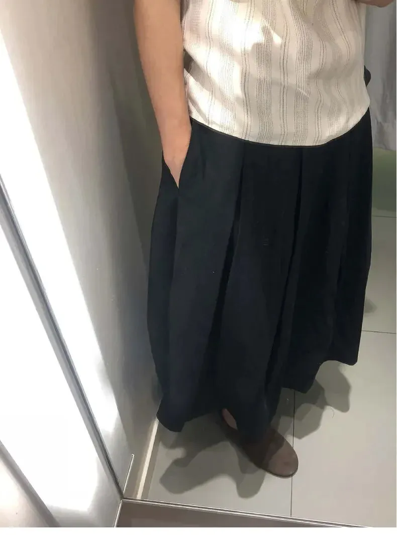 Women's Fashion Casual Elegant Pleated Long Skirt 58031 4XL