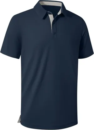 ZITY Mens Golf Shirts Short Sleeve Polo Performance Moisture Wicking Dry Fit Collared Shirts for Casual Bussiness