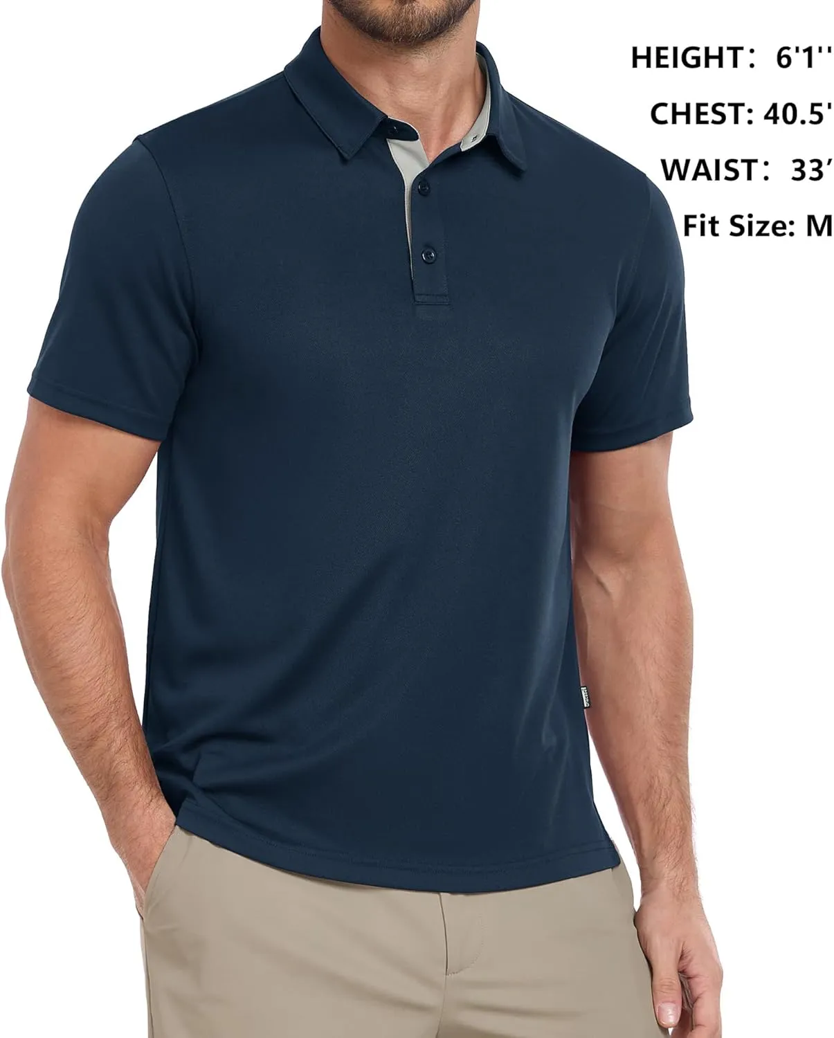 ZITY Mens Golf Shirts Short Sleeve Polo Performance Moisture Wicking Dry Fit Collared Shirts for Casual Bussiness