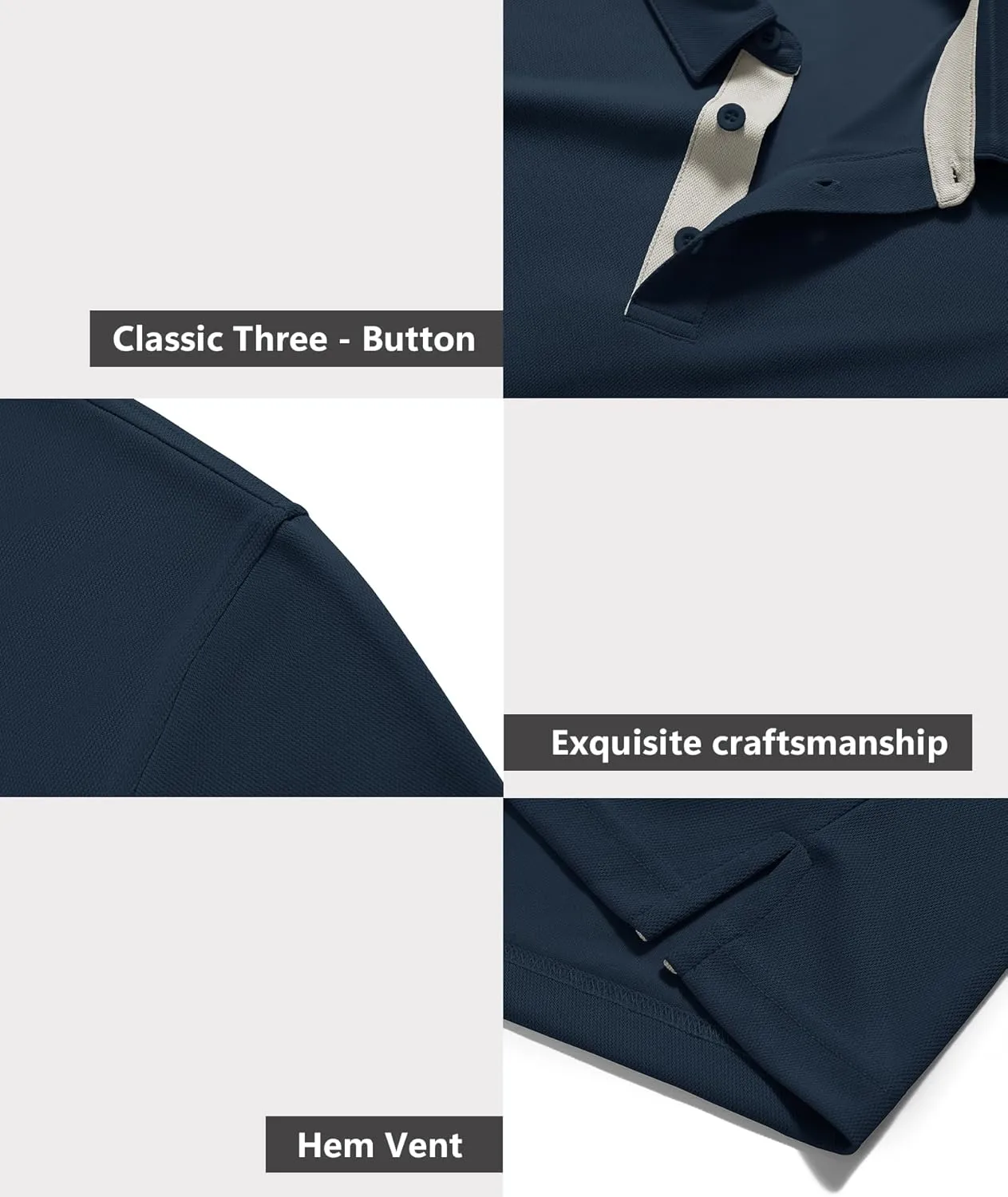 ZITY Mens Golf Shirts Short Sleeve Polo Performance Moisture Wicking Dry Fit Collared Shirts for Casual Bussiness