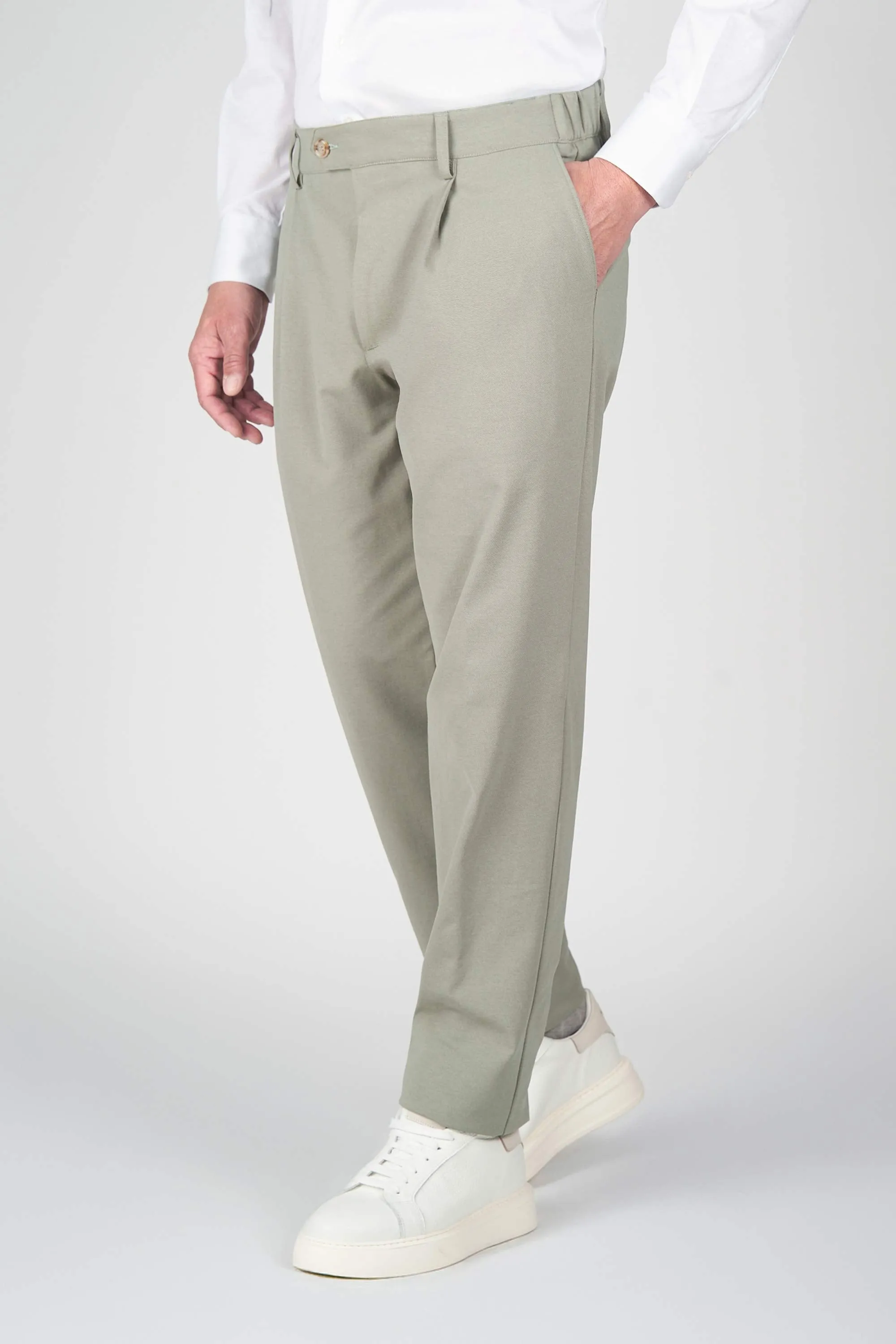 ZMART Single-Pleated Jersey Twill Trousers