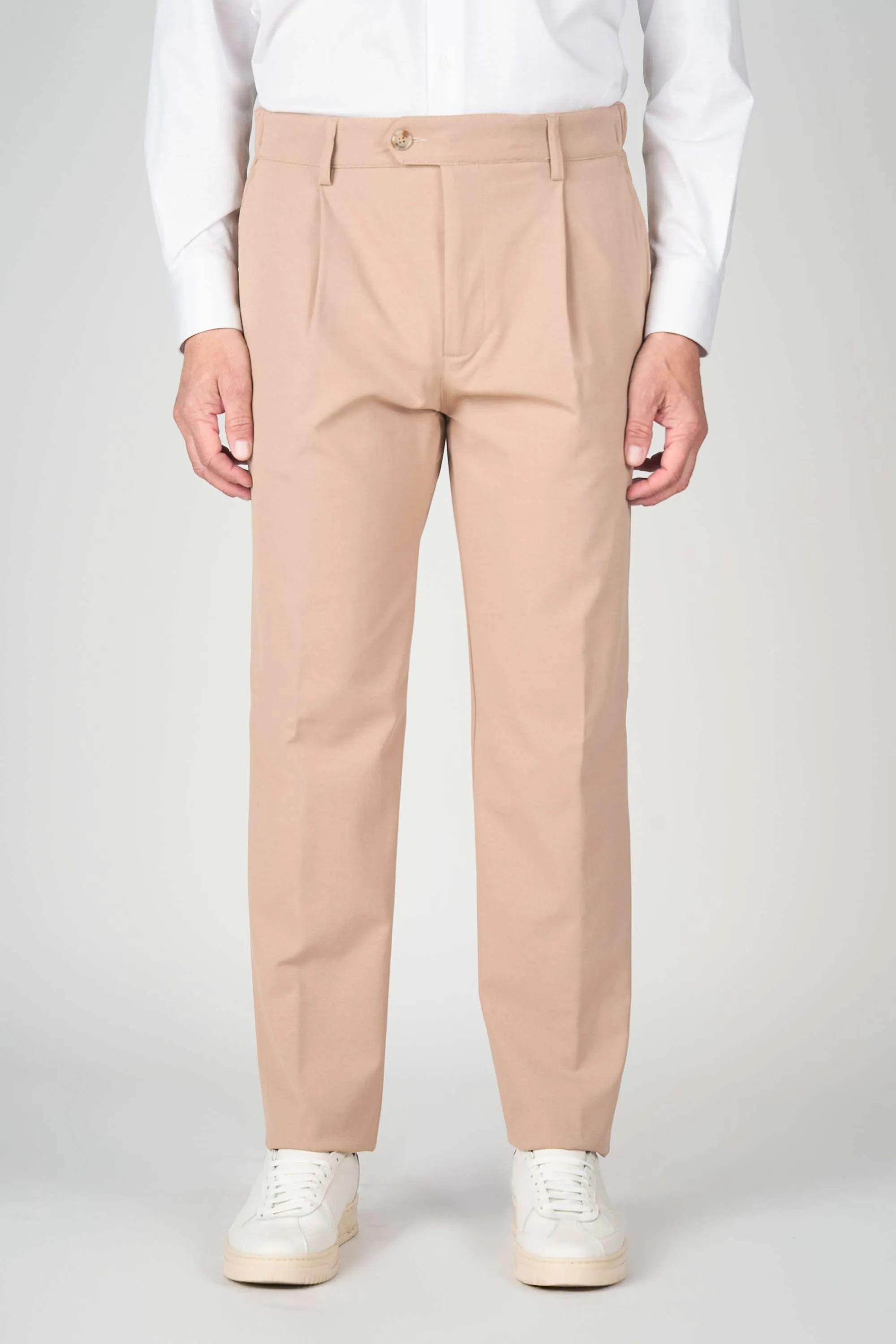 ZMART Single-Pleated Jersey Twill Trousers