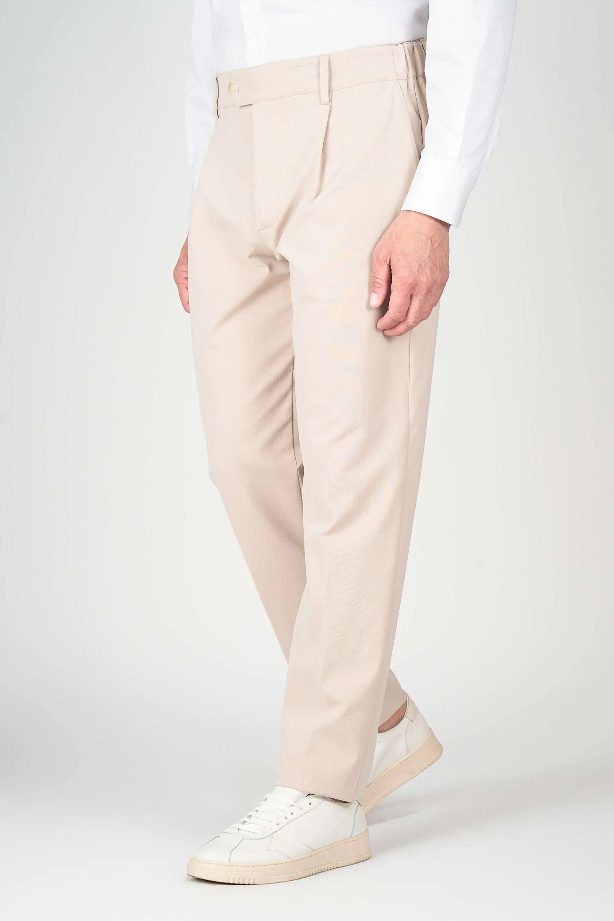 ZMART Single-Pleated Jersey Twill Trousers