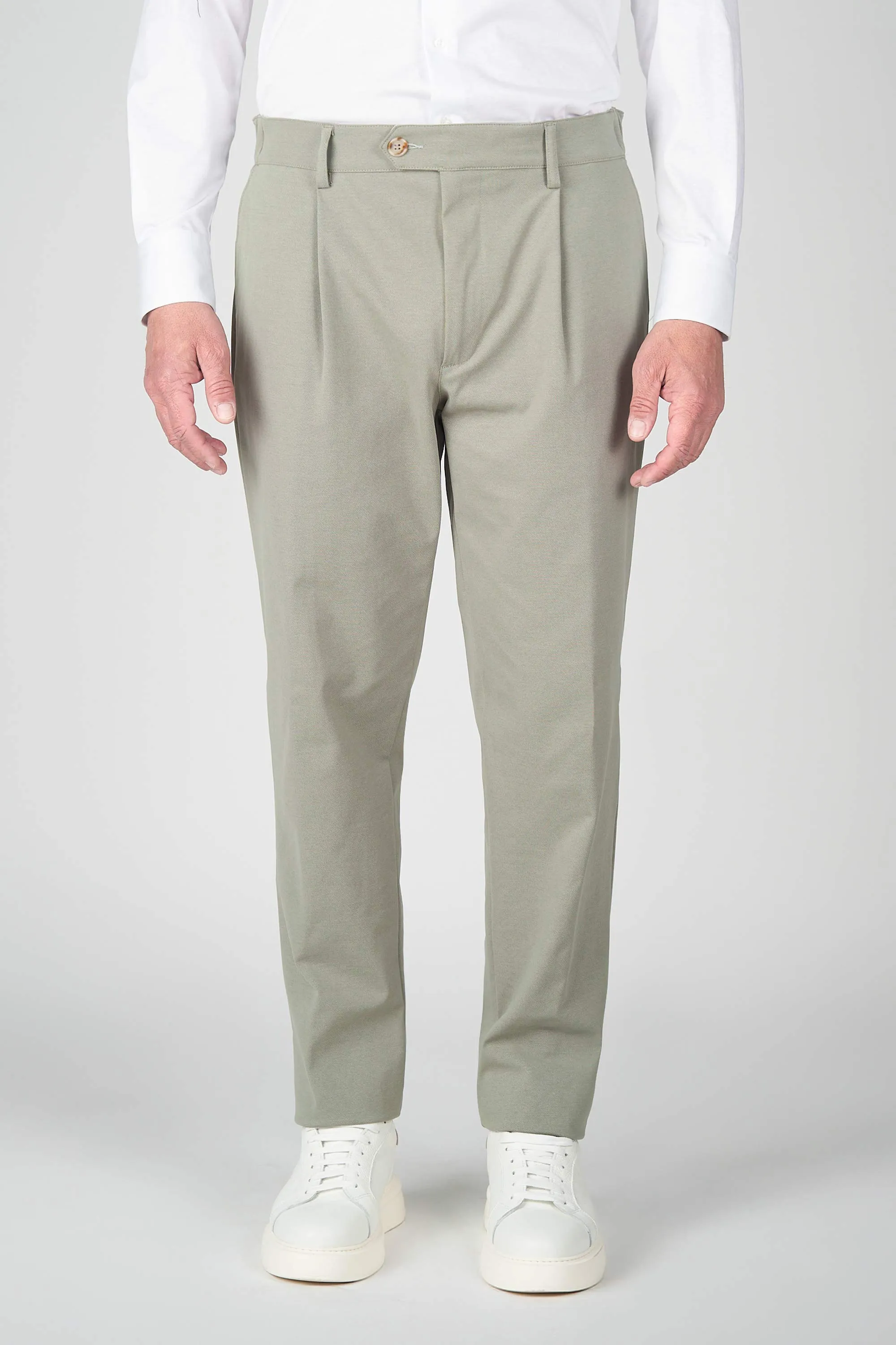 ZMART Single-Pleated Jersey Twill Trousers